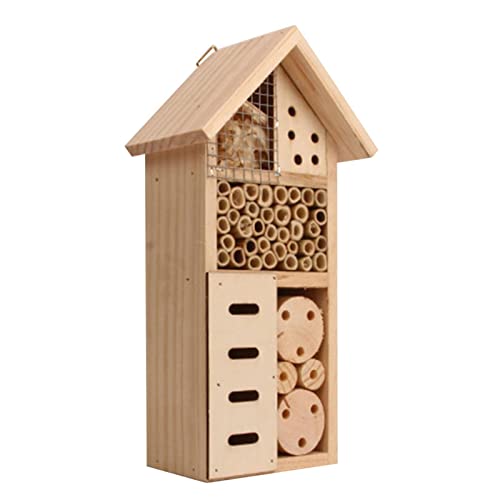 Haus Holz Outdoor Hängende Mason Bee Haus Gartenhaus für Dame Florfliegen Schmetterling Biene Puchen von PUCHEN