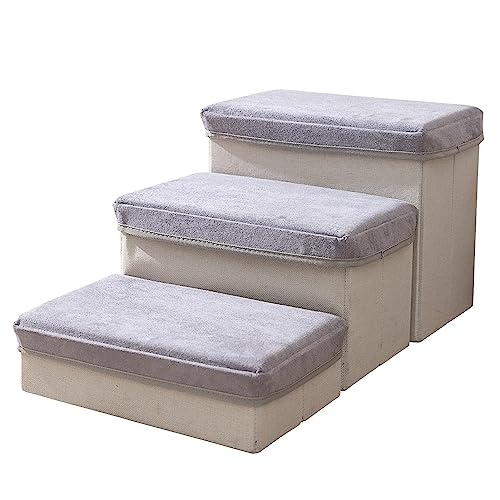 Haustier-Hundeauto-Stufen - Klappbare Leiter für Haustiere im Obergeschoss, Haustierrampe, Treppe - Hundestufen, Haustierleiter, Rampe, Haustierrampe, Treppe für Sofa, Stuhl von PUCHEN