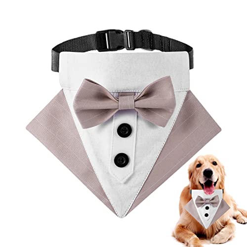 Hunde- -Halsband – formelle Hunde-Hochzeits-Bandana – Hochzeitshunde-Halstuch-Halsband, Hundehalsband mit Fliege für kleine, mittelgroße und große Haustier-Hundekostüm Puchen von PUCHEN