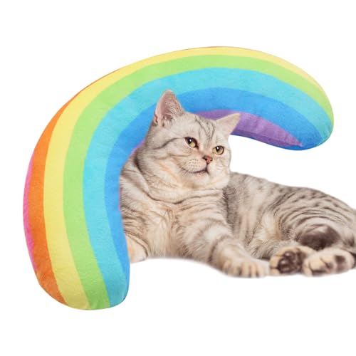 PUCHEN Beruhigendes Katzenkissen | Regenbogen-Kissen für Katzen - Katzenbett mit Halswirbelschutz, langlebiges Wurfspielzeug, waschbar und beruhigend für Decke und Trage PUCHEN Beruhigendes Katzenkissen | Regenbogen-Kissen für Katzen - Katzenbett mit Halswirbelschutz, langlebiges Wurfspielzeug, waschbar und beruhigend für Decke und Trage von PUCHEN