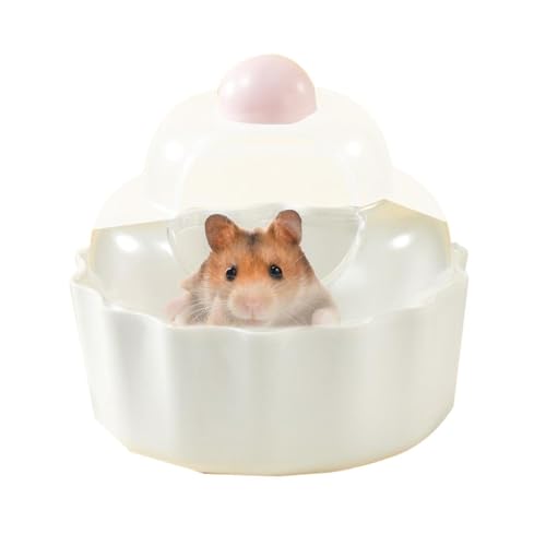 PUCHEN Hamstertoilette – Kuchenförmiges Tiersandbad mit Duschraum | klarer, stabiler Hamster-Sandbadbehälter für Eichhörnchen, Lemming, Rennmäuse, Igel, Mäuse und kleine Haustiere von PUCHEN