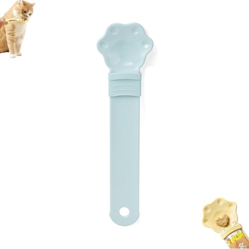 PUCHEN Happy Spoon for Cats, Cat Wet Treat Squeeze Treat Spoon, Cat Strip Feeder, Happy Cat Treat Spoon and Dispenser, Multi Functional Cat Strip Feeder Squeeze Spoon (Blue) von PUCHEN
