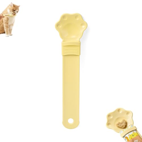 PUCHEN Happy Spoon for Cats, Cat Wet Treat Squeeze Treat Spoon, Cat Strip Feeder, Happy Cat Treat Spoon and Dispenser, Multi Functional Cat Strip Feeder Squeeze Spoon (Yellow) von PUCHEN