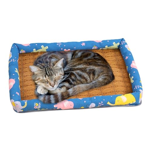PUCHEN Haustier-Kühlmatte | Faltbare tragbare Katzen-Eismatte – 3D-Struktur, atmungsaktive Katzen-Rattan-Matte, Hundebetten und Möbel für Katzen oder Hunde von PUCHEN