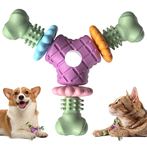 PUCHEN Hunde-Kauspielzeug für Welpen – TPR Gummi Blütenblatt Knochenform unzerstörbares Hundespielzeug | Dreiecksknochen Hundespielzeug langlebig Hund Kauspielzeug für kleine mittelgroße Hunde von PUCHEN