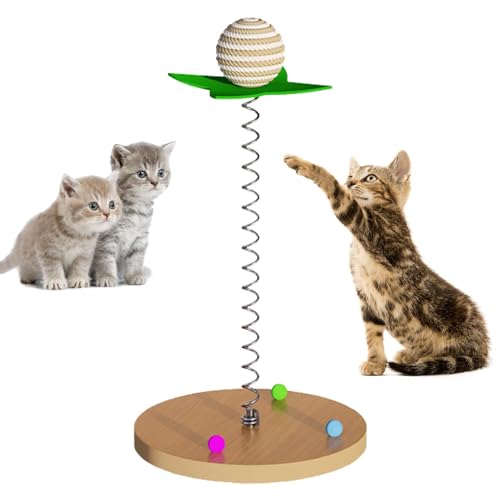 PUCHEN Katzenballspielzeug für Hauskatzen interaktiver Katzenspielzeugball Interaktives Spielzeug Niedliches Katzenspielzeug zum Zähneputzen Spielen multifunktionales von PUCHEN