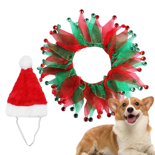 Weihnachtsmütze für Hunde, hautfreundlich, niedlich, leicht, weich, atmungsaktiv, elastisch, Haustierzubehör für Veranstaltungen, Partys, Versammlungen, Feiertage, Festivals Puchen von PUCHEN