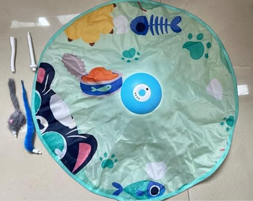 PUHOHUN Interaktives Katzenspielzeug Selbstbeschäftigung Weihnachten -Leises Interaktives Automatisches Maus Kitten Ball Spielzeug Schmetterling Elektrisch, Verstecken Suchen Mäusefangspiel Grün von PUHOHUN