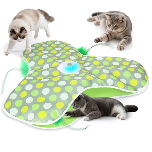 PUHOHUN Interaktives Katzenspielzeug Selbstbeschäftigung Weihnachten - Leises Automatisches Interaktives Feder-Maus Kitten Spielzeug mit Schmetterling Federstab, Verstecken Suchen Mäusefangspiel Grün PUHOHUN Interaktives Katzenspielzeug Selbstbeschäftigung Weihnachten - Leises Automatisches Interaktives Feder-Maus Kitten Spielzeug mit Schmetterling Federstab, Verstecken Suchen Mäusefangspiel Grün von PUHOHUN