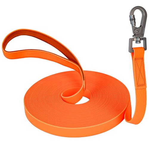 lang - Leuchtende, wasserdichte Hundeleine mit verstärktem Zinklegierung-Verschluss für den Strand, Lange Leine für Rückruftraining (Orange, 5m) lang - Leuchtende, wasserdichte Hundeleine mit verstärktem Zinklegierung-Verschluss für den Strand, Lange Leine für Rückruftraining (Orange, 5m) von PUHOHUN