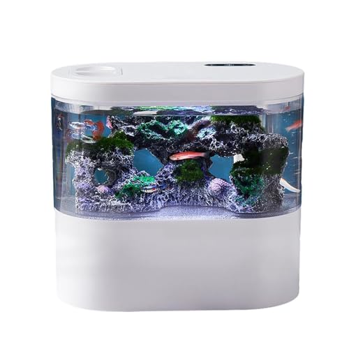 Mini-Aquarium mit Blaulicht und Filtersystem, 4 Liter Fassungsvermögen von PUIOKA