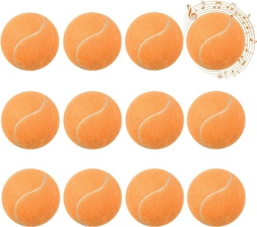PULEEBO Quietschende Tennisbälle für Hunde, 6,3 cm, orangefarben, interaktives Hundespielzeug, quietschende Bälle für kleine, mittelgroße und große Hunde, Trainingsübungen von PULEEBO