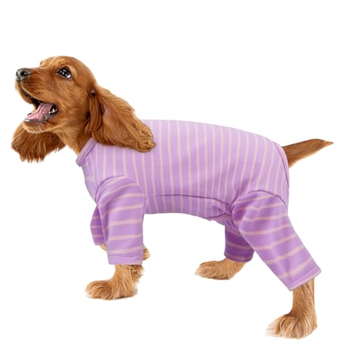 Fleecemantel Hund, Fleece Hunde Onesie Warme Wintermäntel Pullover Schlafanzug Hunde Mittel(Lila, M) von PUMYPOREITY