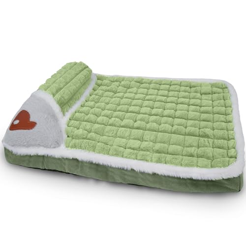 Hundebett-Matte, abnehmbar, maschinenwaschbar, Größe L, Grün von PUMYPOREITY
