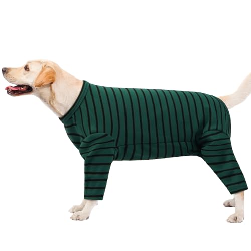 Hundejacke Große Hunde, Hundejacke mit Beinen Hundepulli Große Hunde Fleece Kaltes Wetter Kleidung(Grün, 4XL) von PUMYPOREITY