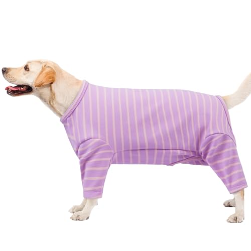 Hundejacke Große Hunde, Hundejacke mit Beinen Hundepulli Große Hunde Fleece Kaltes Wetter Kleidung(Lila, 3XL) von PUMYPOREITY