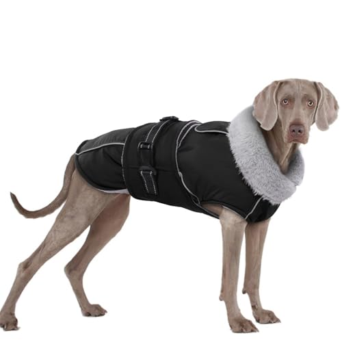 Hundemantel XXXL, Hundejacke Winter Hunde Wintermantel Wasserdicht Hundeweste Winter Warmer Hundepullover(Schwarz, 3XL) von PUMYPOREITY