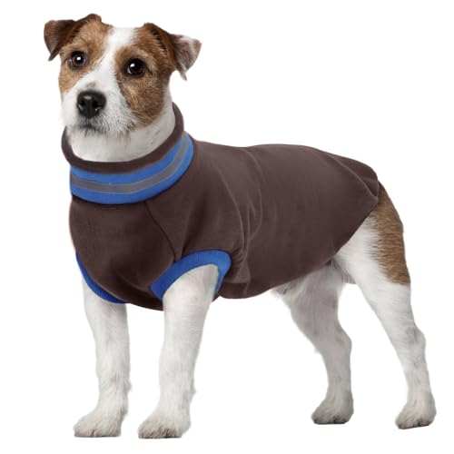 Hundepullover Kleine Hunde, Chihuahua Winter Kleidung Hundepullover Französische Bulldogge Kleidung Chihuahua Pullover mit Reißverschluss(Braun, S) von PUMYPOREITY