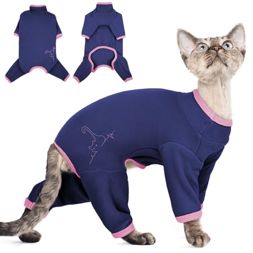 Katzen Kleidung, Katzenmantel Winter Katze Klamotten Op Body Katze Lange Beine Katzen Anzug Nach Op(Blau, XL) von PUMYPOREITY
