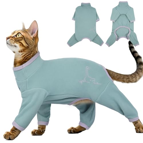 Katzenjacke, Katzen Rollkragenpullover Katzenbody mit Langen Beinen Ganzkörper Body Katze(Bohnen grün, M) von PUMYPOREITY