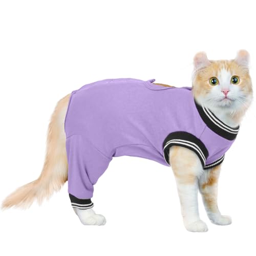 Op Body Katze, Katzenbody Nach Op Hündin Kastrationsbody Katze Rüde Leckschutz für Katze Nach Op Schutz Hinterbeine Katze Beinschutz Hinten Katze(Lila, XL) von PUMYPOREITY