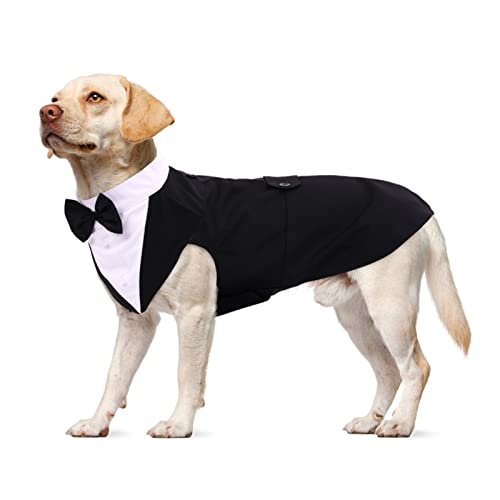 Hundekostüm, Hundekostüm Weihnachten Hunde Halloween Kostüm Hundekostüm Große Hunde Kleidung für Kleine Hunde Hundeanzug Smoking Shirt Hund Weihnachtsoutfit(Schwarz, XL) von PUMYPOREITY