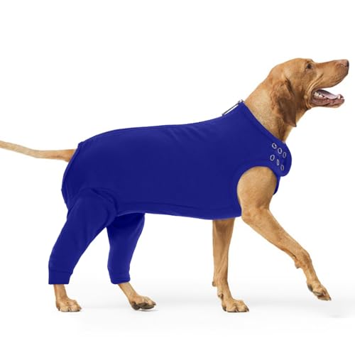 PUMYPOREITY Wundschutzanzug Hund, Op Body Nach Kastration Ellbogenschoner Leckschutz Hinterbeine Halskrause Hunde Beinschutz Knieschoner Recovery Sleeve Hunde Schutzbody(Blau, 3XL) von PUMYPOREITY