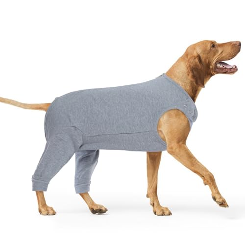 PUMYPOREITY Erholungsanzug Hund, Body Hunde Nach Op Rüde Bandage Hinterbein Postoperative Kleidung(Grau, 3XL) von PUMYPOREITY