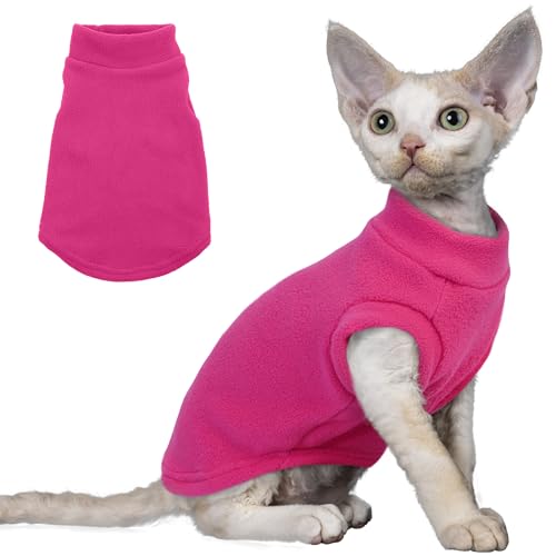PUMYPOREITY Fleece-Katzenweste, dickes Hemd für den Winter, kaltes Wetter, weicher Kätzchenpullover für Katzen, Rosenrosa, Größe M PUMYPOREITY Fleece-Katzenweste, dickes Hemd für den Winter, kaltes Wetter, weicher Kätzchenpullover für Katzen, Rosenrosa, Größe M von PUMYPOREITY