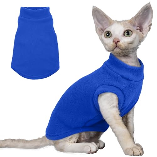 PUMYPOREITY Fleece-Katzenweste, dickes Katzenhemd für den Winter, Katzenkleidung für kaltes Wetter, weicher Kätzchenpullover, nur Katzenpullover für Katzen, Dunkelblau, M PUMYPOREITY Fleece-Katzenweste, dickes Katzenhemd für den Winter, Katzenkleidung für kaltes Wetter, weicher Kätzchenpullover, nur Katzenpullover für Katzen, Dunkelblau, M von PUMYPOREITY