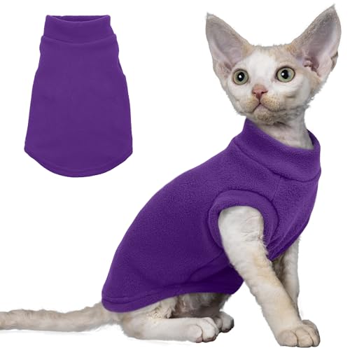 PUMYPOREITY Fleece-Katzenweste, dickes Shirt für den Winter, kaltes Wetter, weicher Kätzchenpullover für Katzen, Lila, M PUMYPOREITY Fleece-Katzenweste, dickes Shirt für den Winter, kaltes Wetter, weicher Kätzchenpullover für Katzen, Lila, M von PUMYPOREITY