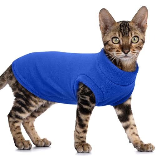 PUMYPOREITY Fleece-Katzenweste, dickes Winterhemd, Kaltwetterkleidung, weicher Mantel, Pullover für Katzen, Dunkelblau, L PUMYPOREITY Fleece-Katzenweste, dickes Winterhemd, Kaltwetterkleidung, weicher Mantel, Pullover für Katzen, Dunkelblau, L von PUMYPOREITY