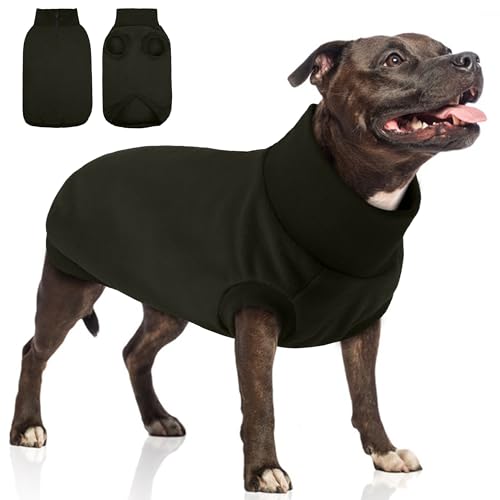 PUMYPOREITY Hunde-Hoodies Fleece-Sweatshirt, ärmelloser Pullover, Grün, Größe L von PUMYPOREITY