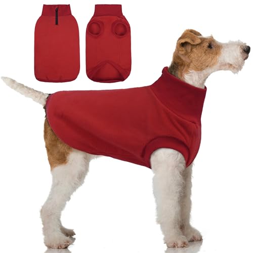 PUMYPOREITY Hunde-Hoodies aus Fleece, ärmelloser Pullover, Rot, Größe S von PUMYPOREITY
