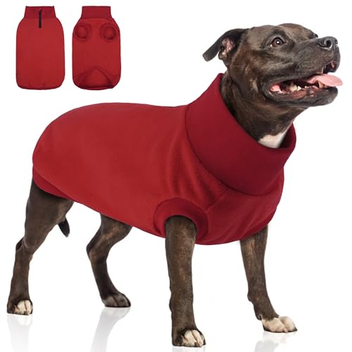 PUMYPOREITY Hunde-Hoodies aus Fleece, ärmelloser Pullover, Rot, Größe XL von PUMYPOREITY