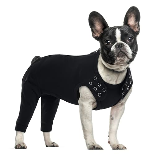 PUMYPOREITY Hundebody mit Beinen, Weicher Anti Lecken Bodysuit Hundebody Hinterbeine Lange Op Body Rüde Bandage Hinterbeine Hundeschenkel Schutz(Schwarz, M) von PUMYPOREITY