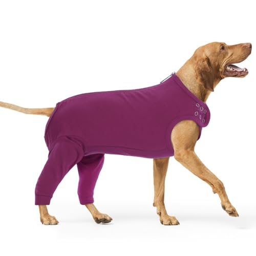PUMYPOREITY Erholungsanzug Hund, Body Hunde Nach Op Rüde Bandage Hund Hinterbein Postoperative Kleidung Wundschutzanzug Nach Op Hose Hund Hinterbein(Lila-rot, 2XL) von PUMYPOREITY