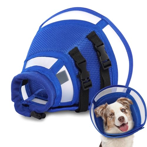 PUMYPOREITY Hundekegel, Hundehalsband, beruhigendes Halsband für Hunde, L, Blau von PUMYPOREITY