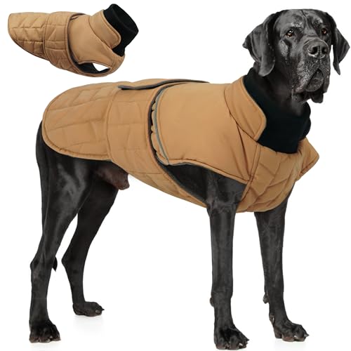 PUMYPOREITY Hundemantel, warme Hundejacke, Winter, Khaki, 3XL von PUMYPOREITY