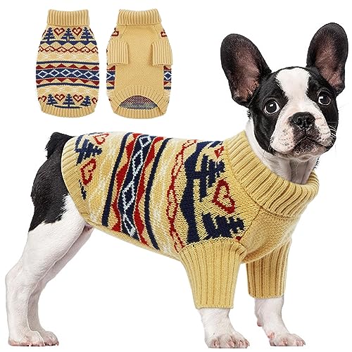 PUMYPOREITY Hundepullover mit Loch für die Leine, gestrickte Hundepullover für mittelgroße Hunde, warmer Hunde-Weihnachtspullover für Jungen und Mädchen, Hunde-Halloween-Pullover für Chihuahua, von PUMYPOREITY