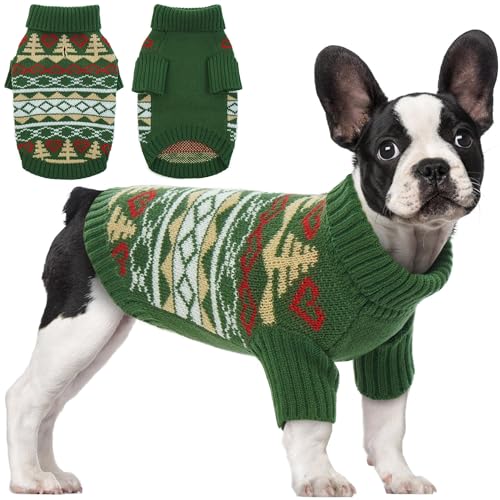 PUMYPOREITY Hundepullover mit Loch für die Leine, gestrickte Hundepullover für mittelgroße Hunde, warmer Hunde-Weihnachtspullover für Jungen und Mädchen, Hunde-Halloween-Pullover für Dackel, von PUMYPOREITY