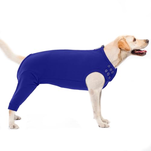 PUMYPOREITY Op Body Hund, Hundebody Nach Op Hündin Lange Beine Kastrationsbody Hund Rüde Op Schutz Hinterbeine Leckschutz Nach Op Beinschutz Hinten Hund Hinterbeine Ärmel Leckschutz(Blau, L) von PUMYPOREITY