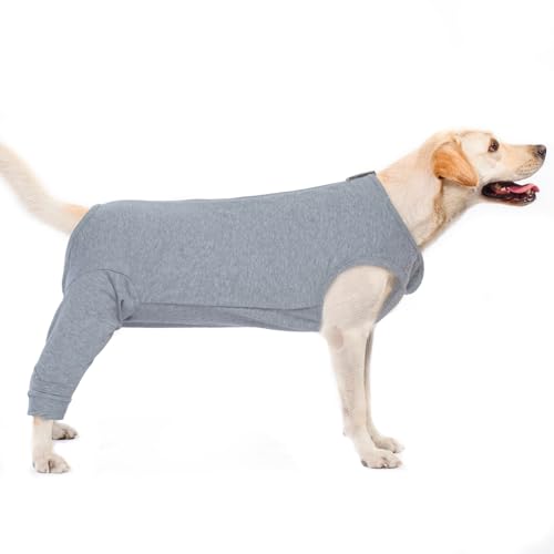 PUMYPOREITY Wundschutzanzüge für Hunde, Op Body Kastration Rüde Hunde Body Operation Hündin Ellenbogenschützer Recovery Sleeve Ellenbogenbandage Ärmel(Grau, XL) von PUMYPOREITY