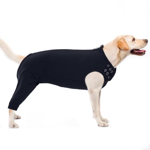 PUMYPOREITY Leckschutz Hund Hinterbein, Hundebandage Hinterbeine Hunde Op Body Hündin Ellbogenschutz Hinterbeine Ellenbogenbandage Leckschutz(Schwarz, XL) von PUMYPOREITY