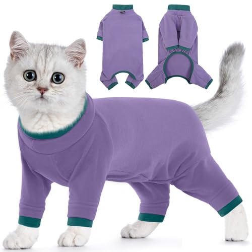 Pullover Katze, Sphynx Katzen Kleidung Katzen Onesie Body Katze Nach Op Katzen Pulli Jacke für Katzen(Lila, 2XL) von PUMYPOREITY