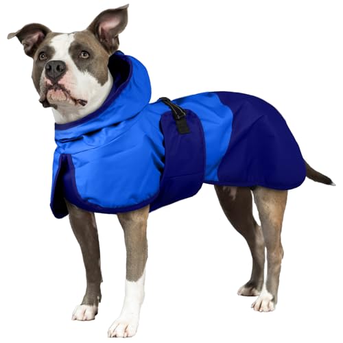Regenjacke Hund, Wasserdicht Hundejacke Regenjacke Verstellbarer Hunde Regenschutz Hunde-Cape-Regenmantel Winddichter Hundekleidung Outfit(Blau, 3XL) von PUMYPOREITY