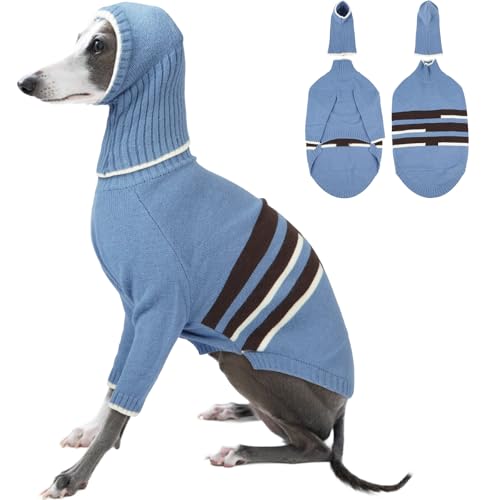Winter Pullover Lurchers, Winter Mantel Windhund Pyjama Hundeweste Warm Greyhound Wintermantel Dog Jumper Hunde Schlafanzug für Winterliche Outdoor-Aktivitäten(Blau, L) von PUMYPOREITY
