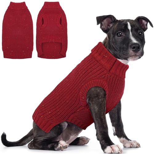 Warme Hunde-Strickware für Frühling, Herbst, Winter, Weihnachten, kaltes Wetter, Größe S, Rot von PUMYPOREITY