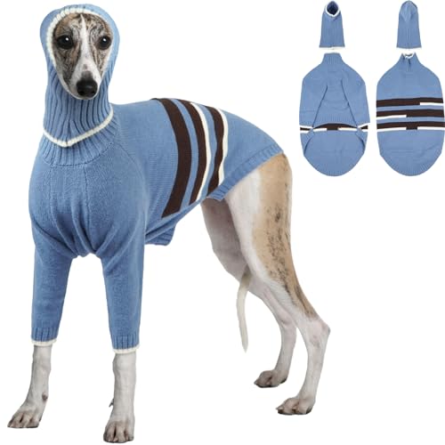 Windhund Winter Mantel, Warm Windhund Jacke Windhund Ohrenschutz Wintermütze Hundepullover Grosse Hunde Winterpullover Windhund Hundepullover Windhund Einfaches An-und Ausziehen(Blau, 3XL) von PUMYPOREITY