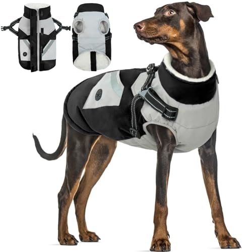 Winter Hundemantel wasserdichte, Warm Hundekleidung Winter Kleine Hunde Jacke Warme Hunde Weste Haustiere Outfit Winddichte Hundebekleidung Reflektierende Schneeanzug(Schwarz, L) von PUMYPOREITY